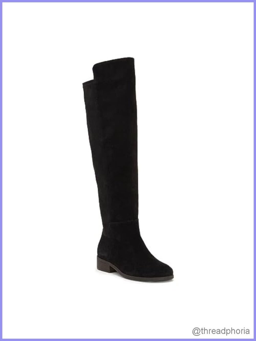 Faux Suede Knee High Boots Block Heel Round Toe Women's Winter Boots Stretchy